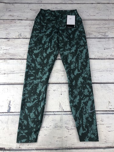 Nike One Printed High Rise 7/8 Ankle Leggings Womens Size Small FZ3229-338 Green - Picture 2 of 7