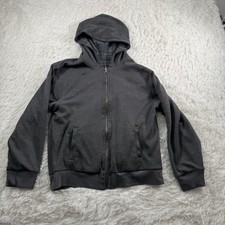 Vintage 1960s Double Face Reversible Talon Zipper Hoodie Waffle Weave Thermal M