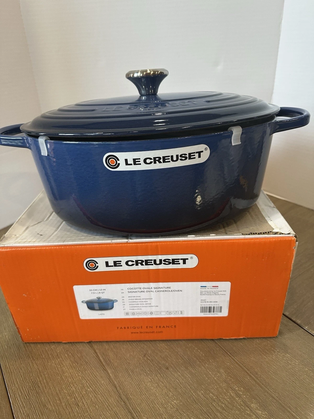 Le Creuset Signature Cast Iron Oval Dutch Oven Lapis blue 33cm 8 qt