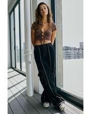 Urban Outfitters BDG Women's Black Y2k Low-rise Cargo Trousers Size XS Pockets