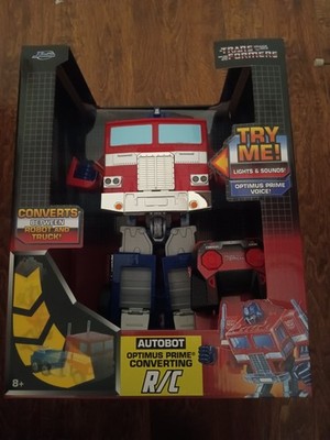Jada Toys Transformers G1 Optimus Prime 12 inch Converting RC Toy - 33521