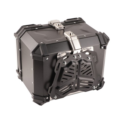 45L Motorcycle Rear Top Box Aluminium Alloy Tail Carrier Luggage Tool Case Black - Picture 7 of 11
