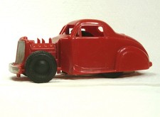 1950 S MARX Friction FORD HOT ROD Coupe with full fender skirts red All original