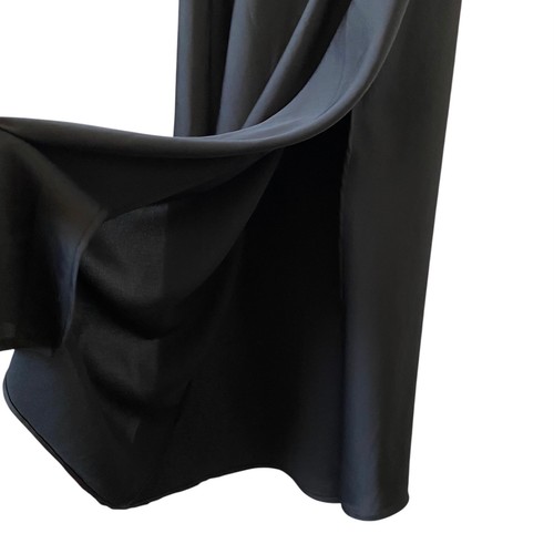 NEW A NEW DAY Black Maxi Slip Dress Size Medium Lightweight Satin Slit Hem - Picture 3 of 5