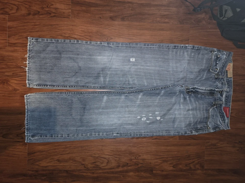 Pantalones de mezclilla sueltos vintage 1969 Gap 33x32 calce bota Y2K corte bota desteñido mosca holgados Foto 4 de 4