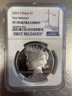 2023 S Silver Peace $1 Dollar First Release PF70 Ultra Cameo Proof NGC BlueLabel