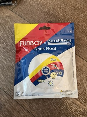 Dutch Bros Coffee FUNBOY Drink Float White Blue Red Yellow Coffee & Tea Theme