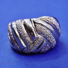 Size 6, Itaor Italy vermeil gold sterling silver handmade ring, glittering band