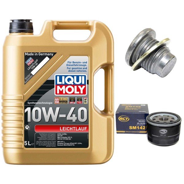 MotoröL Filter Set 10W-40 5 Liter + ÖLablassschraube FüR Dacia Opel Renault 1.5-image