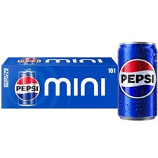 Pepsi Soda, 7.5 Ounce Mini Cans, (10 Pack) Fl Oz (Pack of 10), Rich brown