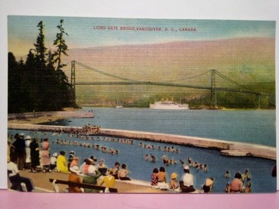 Vancouver BC Lions Gate Bridge Canada bathing 