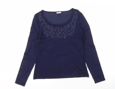 Blaues Basic-T-Shirt Damen UK-Größe Small Jacques Vert