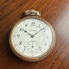 Antique 1920 s Hamilton 10kt RGP Pocket Watch Grade 956 17j Works