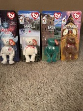1999 McDonald's TY Teenie International Mini Beanie Babies Bears COMPLETE Set 4