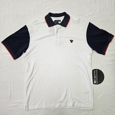 Bad Birdie Pique Golf Polo USA White Navy Men's Size Medium