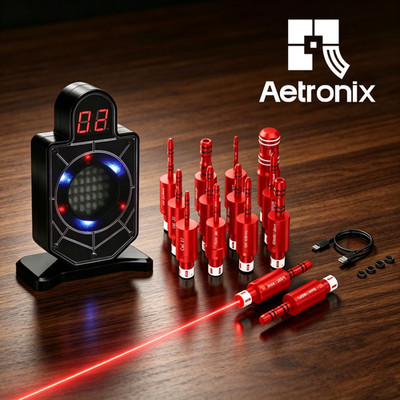 Dry Fire Laser Trainer Kit with Electronic Target, Vibration Activated, Indoor