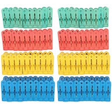 80 X Clothes Pegs Laundry Clips Pins Clothespins Multi Color Plastic