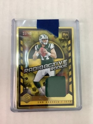 2018 Panini Elements - Radioactive Rookie Sam Darnold Gold 21/49 (MEM, RC) PATCH