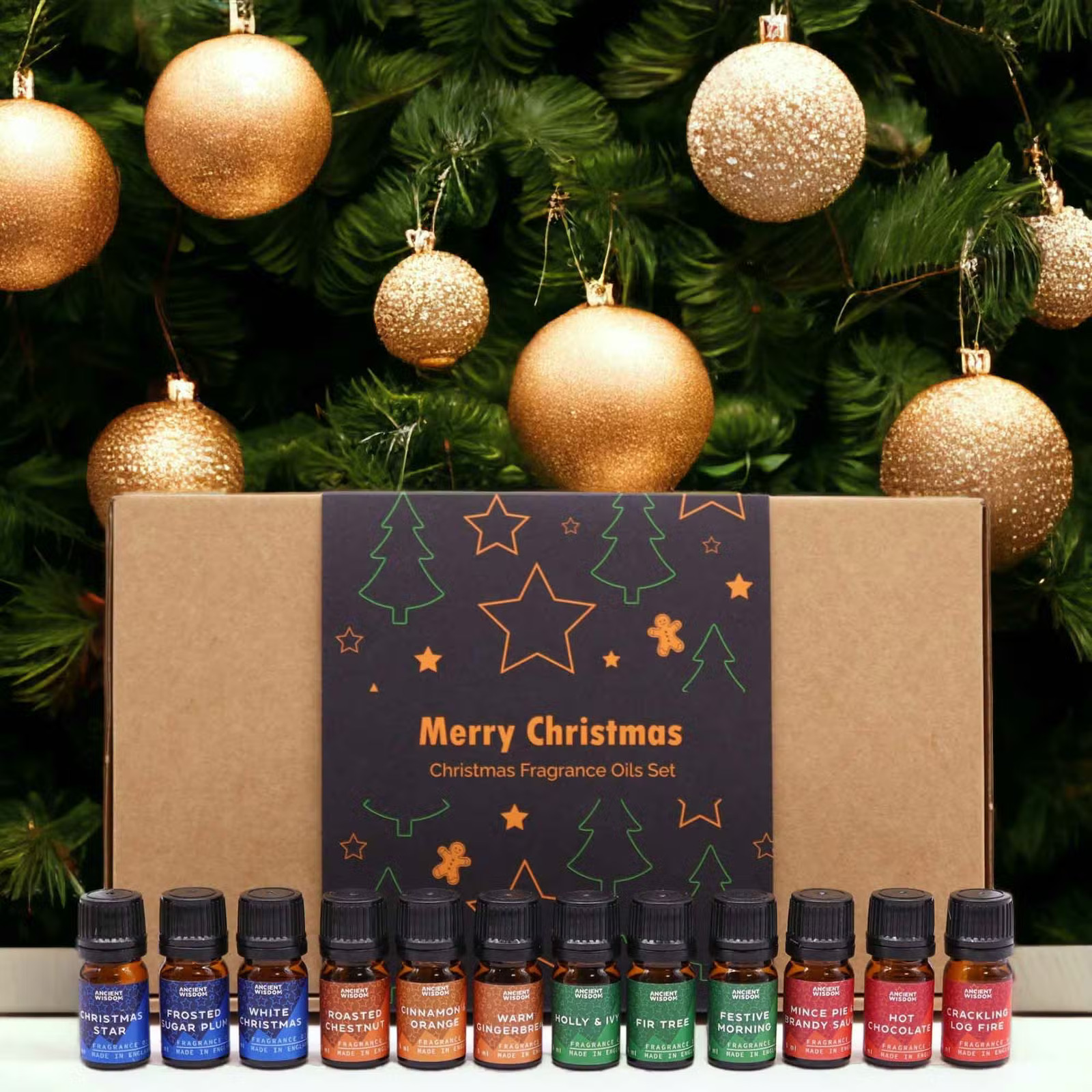 Festive Delights Fragrance Oil Set of 12 Christmas Aromatherapy Made in UK