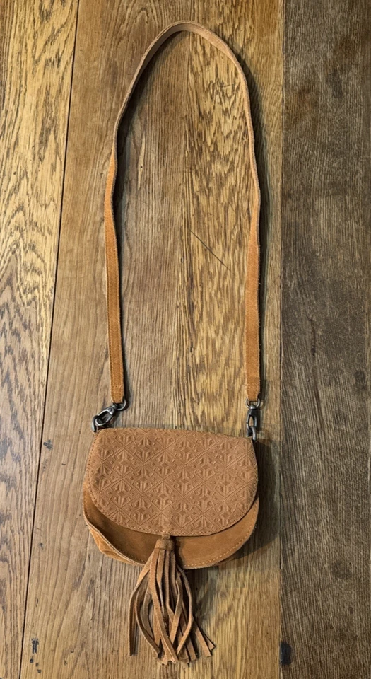 Bolso Bandolera Ecote Gamuza Cuero Borla Pequeño Cartera Correa Extraíble Boho Foto 2 de 4
