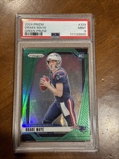 2024 Panini Prizm Drake Maye Green Prizm Rookie Card PSA 9 New England Patriots