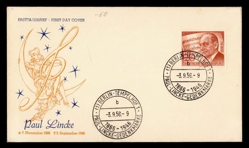 DR WHO 1956 GERMANY FDC PAUL LINCKE MUSIC M76532