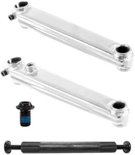 SE Bikes CRANKARM Set BMX V-Ridge CROMO 175 3PC 19mmx8T Spline w/BB AXLE (White)