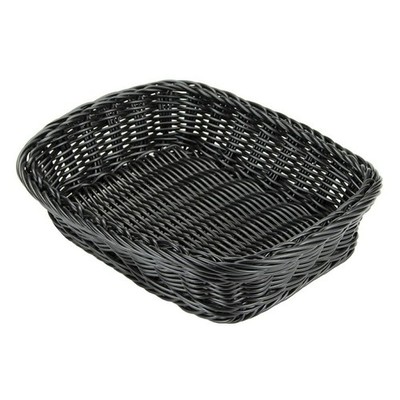 G.E.T. WB-1508-BK Rectangular Polyweave Bread Roll Serving Basket, 11.5'' x 8....