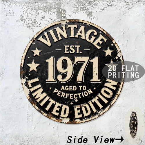 1971 Limited Edition Vintage Aluminum Wall Tin Metal Signs Home Décor Wall 8x8