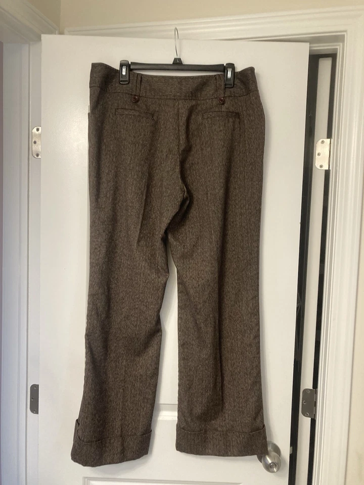 Pantalón Studio 1940 marrón oscuro espiga pierna ancha para mujer 14’s Foto 2 de 4