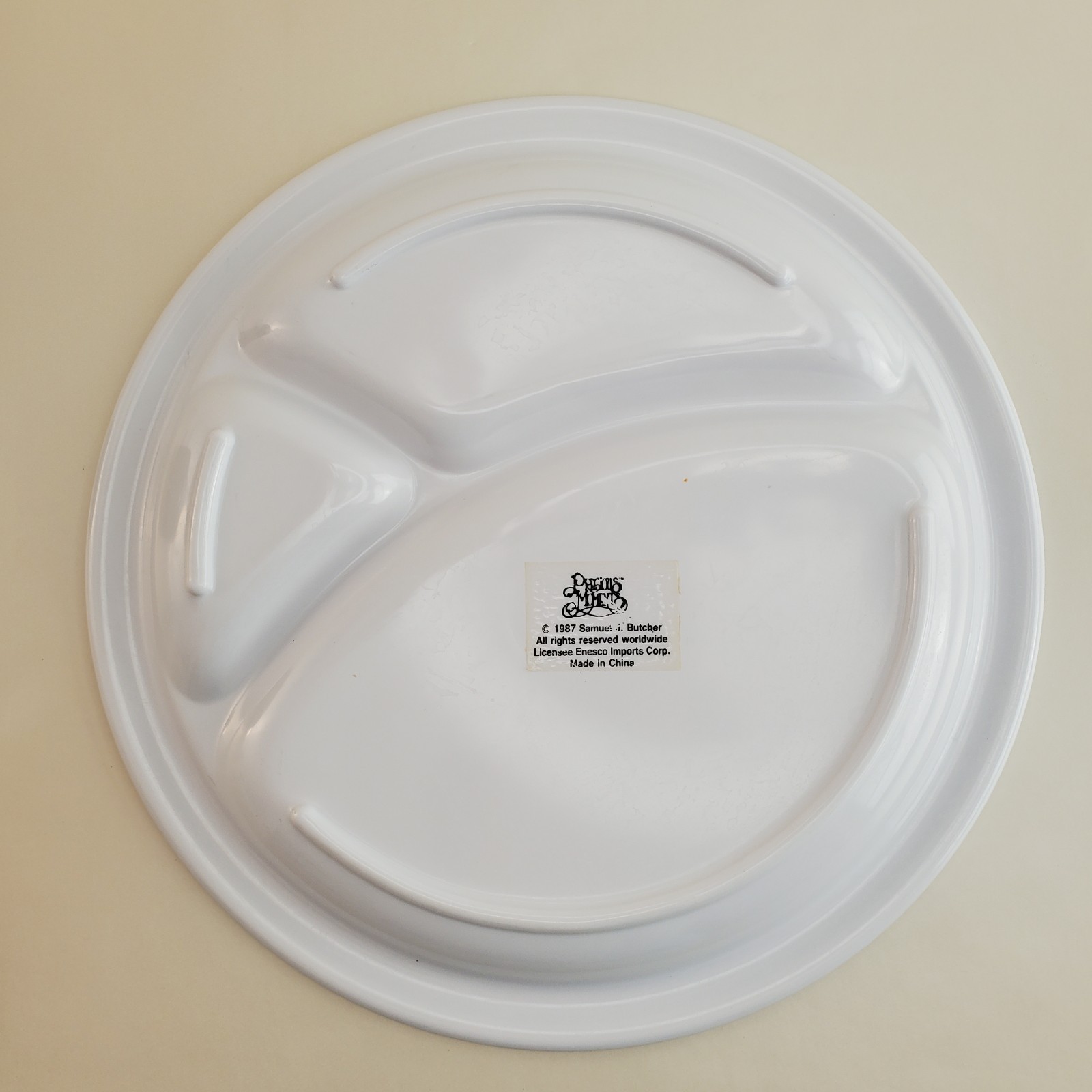 Vintage Precious Moments 1987 Enesco Melamine Toddler Plate Cup & Bowl Set