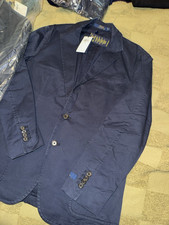 Polo Ralph Lauren Men s Blue Cotton Twill Blazer 2-Button Notch Vent M
