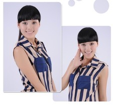 Dark Black Brown Medium Blonde Clip On Straight Bottom Fringe Hair Extensions