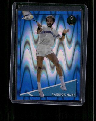 2021 Topps Chrome Tennis #50 Yannick Noah Blue Raywave /99