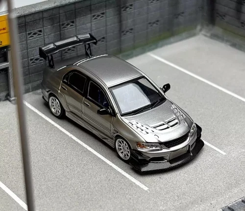 CM 1:64 Silver JDM Mitsubishi Lancer EVO 9 IX VOLTEX Sports Diecast Car Model - Picture 5 of 7