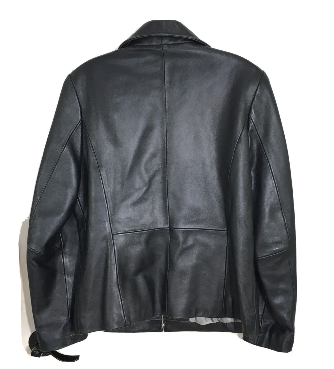 ジャケット・アウター opium darkwear black lamb skin jacket 3 Black Lamb Leather Zip Parka with Gold Finnish Raccoon Trim - A.J.