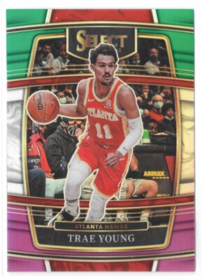 2021 Panini Select #26 Trae Young Green White Purple Prizm | eBay