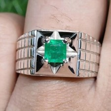 Natural 100 Afghani Pansher Emerald Weight 1 Ct Beautiful Handmade Ring