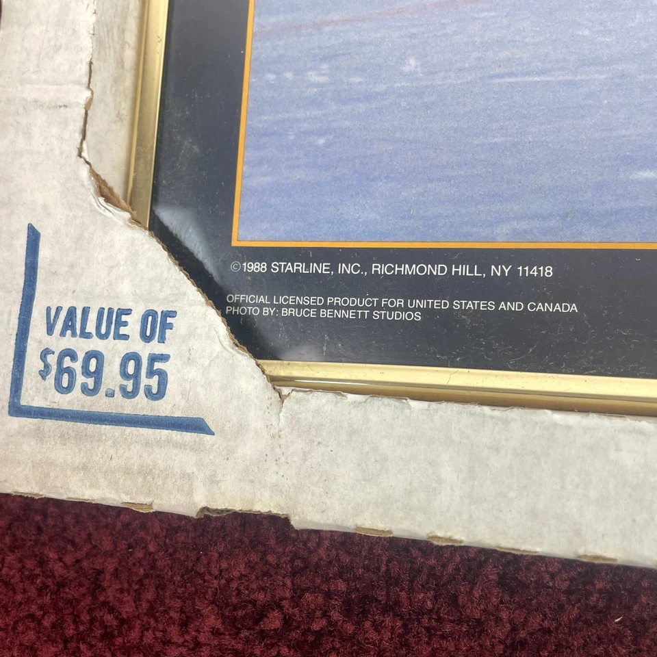 Vintage Mario Lemieux Poster 16x20 Pittsburgh Penguins Starline Framed 80s NHL - Image 3 of 4