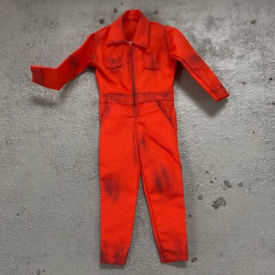 SU-CH-WKSUIT-OR: 1/12 weathered Orange Coverall Worker Suit for 6'' Figure body