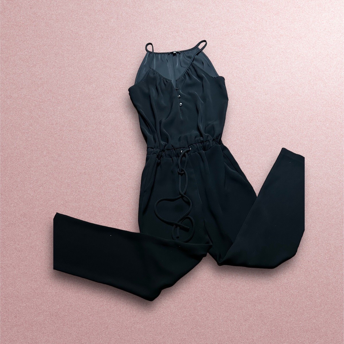 Womens Size M Drew Anthropologie Drawstring Waist Jumpsuit Pockets