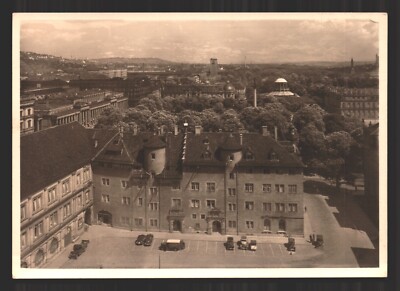 Schillerplatz Square Central Statition Stuttgart Germany RPPC Vtg Postcard