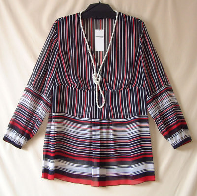 SAMOON Tunika by Gerry Weber mit Kette leicht transparente Longbluse Damen Gr.44