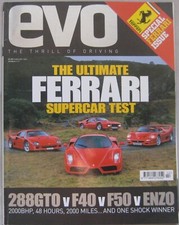 EVO 02/2004 featuring Ferrari 288 GTO, F40,F50, Enzo, BMW, Maserati, Peugeot