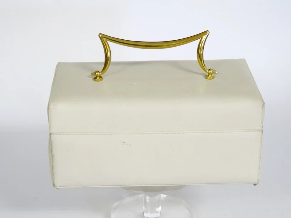 BOLSO DE MANO VINTAGE AÑOS 60 JUDITH LEIBER CAJA ASA LATÓN Foto 4 de 4