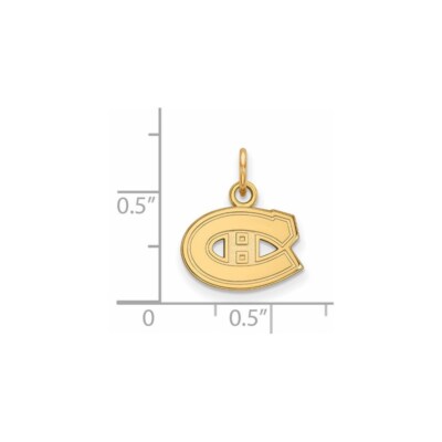 10K Yellow Gold NHL Montreal Canadiens X-Small Pendant by  display picture 1