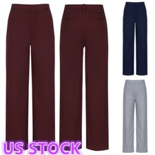 Kids Boys Gentleman Suit Pants Elastic Waistband Long Trousers Wedding Party