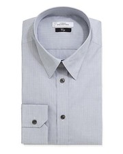Versace Gray City Fit Long-Sleeve Striped Poplin Dress Shirt  Size 40 NWT $255