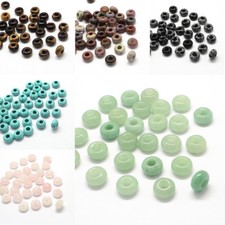 50pcs Rondelle Gemstone Large Hole Beads Spacers European Jewelry Making 13 14mm