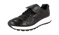 Prada Nappa Leder Prax01 Sneaker - Schwarz Weiss - Neu - 6 40
